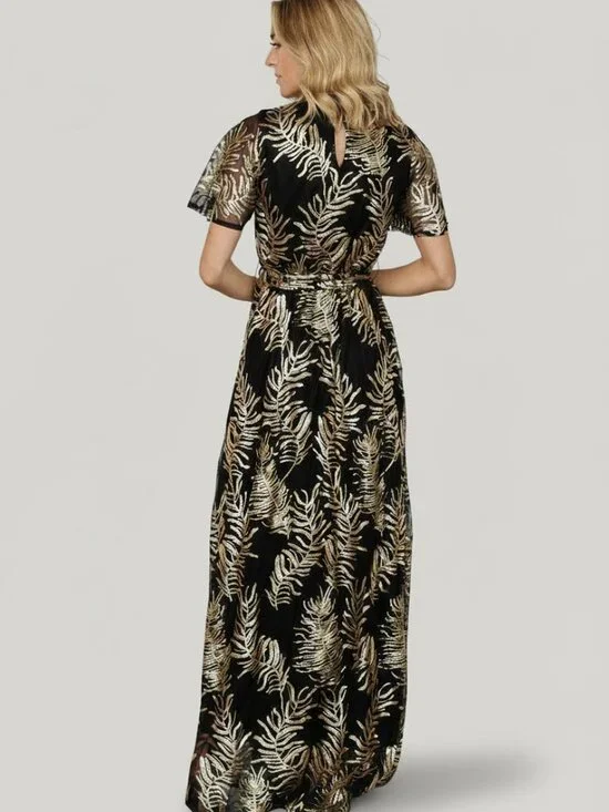 Baltic Born Muse Sequin Maxi Dress | Black + Gold Size XL NEW WITH TAGS - Picture 5 of 8